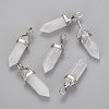 Natural Quartz Crystal Double Terminated Pointed Pendants X-G-F295-04G-1