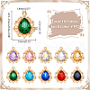 AHADERMAKER 40Pcs 10 Colors Glass Rhinestone Pendants FIND-GA0003-60-2