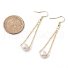 Mother's Day Jewellery Natural Cultured Freshwater Pearl Beads with Brass Dangle Earrings EJEW-JE05757-3