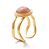 Natural Mixed Gemstone Cuff Ring RJEW-JR00365-7