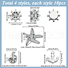 SUNNYCLUE 40Pcs 4 Styles Marine Theme Alloy Rhinestone Slide Charms FIND-SC0010-37-2