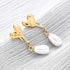304 Stainless Steel Plastic Imitation Pearl Dangle Stud Earrings EJEW-Z118-06G-1