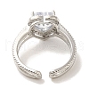 Brass Micro Pave Cubic Zirconia Rings for Women RJEW-E295-16P-3