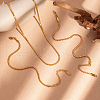 Stainless Steel Box Chain Necklaces & Bracelets & Anklets Sets for Unisex SO5210-1-3
