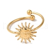 Ion Plating(IP) 304 Stainless Steel Sun Open Cuff Rings for Women RJEW-M167-09C-G-2