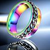 Roman Numerals Stainless Steel Curb Chain Finger Rings WG37698-02-1