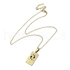 304 Stainless Steel Black Enamel Rectangle with Constellation Pendant Necklaces NJEW-I128-01H-3