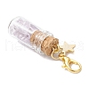 Natural Amethyst Chips inside Glass Wishing Bottle Pendant Decoration HJEW-JM03307-04-5