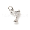 Brass Micro Pave Clear Cubic Zirconia Pendants KK-L225-009P-01-1