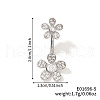 Shiny Sunflower Brass Full Crystal Rhinestone Belly Button Rings AG8892-5-1