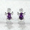 Tortoise Zinc Alloy Cubic Zirconia Stud Earrings WG8EE25-04-1