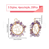 20Pcs 5 Styles Natural Green Aventurine & Amethyst & Apatite & Fluorite PALLOY-DC00013-2