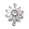 Brass Pave Clear Cubic Zirconia Connector Charms KK-G503-27P-1