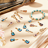 SUNNYCLUE 40Pcs 5 Colors Rack Plating Golden Tone Alloy Pendants ENAM-SC0005-16-4