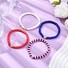 4Pcs 4 Colors Independence Day Handmade Polymer Clay Heishi Beaded Stretch Bracelets BJEW-TA00642-2