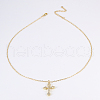 Simple and Elegant Brass Micro Pave Cubic Zirconia Cross Pendant Necklaces for Women JS5117-1-3