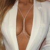 Alloy Crystal Rhinestone Flat Round Double Layer Bikini Sexy Body Chains for Beach Party FS-WG856A8-02-2