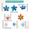 SUNNYCLUE 6Pcs 6 Style Handmade Luminous Lampwork Pendants LAMP-SC0001-19-2