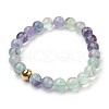 Natural Fluorite Beads Stretch Bracelets BJEW-JB03852-04-1