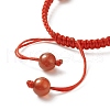 Natural Carnelian(Dyed & Heated) Round Braided Bead Bracelet BJEW-JB09183-5