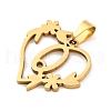 Ion Plating(IP) 201 Stainless Steel Pendants STAS-N103-183G-Q-2