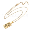 12 Constellation Stainless Steel Tarot Card Engraved Pendant Cable Chain Necklaces PW-WG94DCE-10-1