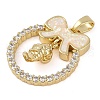 Christmas Theme Rack Plating Brass Micro Pave Cubic Zirconia Pendants KK-U032-14G-01-2