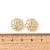 Flower Brass Clear Cubic Zirconia Bead Caps KK-V008-07G-3