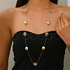 Cube Acrylic & Iron Flat Round Link Chain Long Necklaces for Women SF2895-2-2
