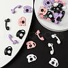 32Pcs 8 Style Spray Painted Alloy Pendants FIND-LS0001-53-5
