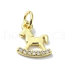 Brass Micro Pave Claer Cubic Zirconia Charms KK-H475-43G-1