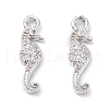 Rack Plating Brass Micro Pave Cubic Zirconia Pendants ZIRC-C026-01P-1