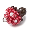 Seed Beads & Natural Tiger Eye Beaded Charms PALLOY-MZ00333-02-4