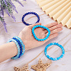 6Pcs 6 Styles 8mm Glass Round Beaded Stretch Bracelet Sets BJEW-TAC0021-7