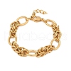 304 Stainless Steel Oval Link Chain Bracelets for Women BJEW-C104-01D-G-2