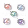 UV Plating Rainbow Iridescent Acrylic Beads OACR-H015-05-1