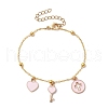 3Pcs 3 Colors Brass Flat Oval Cable Chain Bracelets BJEW-JB11602-3