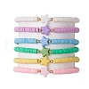 6Pcs 6 Colros Star Acrylic & Polymer Clay Beaded Stretch Kid Bracelet Sets BJEW-JB10673-1