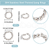 Beebeecraft 120Pcs 2 Styles 304 Stainless Steel Twisted Jump Rings STAS-BBC0002-97-2