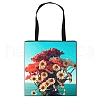 Daisy Flower Printed Polyester Shoulder Bag PW-WG89199-08-1