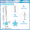 Acrylic Star Charms Mobile Strap HJEW-AB00073-2