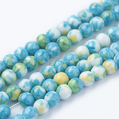 Synthetic Ocean White Jade Beads Strands G-B367-1-1