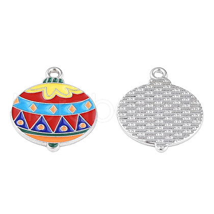 Rack Plating Alloy Enamel Pendants ENAM-N060-13P-1