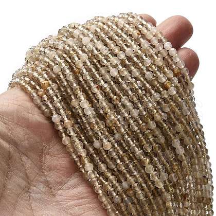 Natural Gold Rutilated Quartz Beads Strands G-RM2025-A20-4mm-1