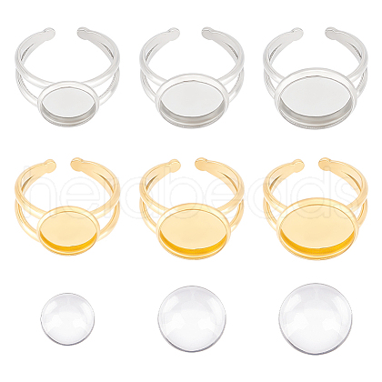 Unicraftale DIY Blank Dome Ring Making Kits DIY-UN0005-62-1