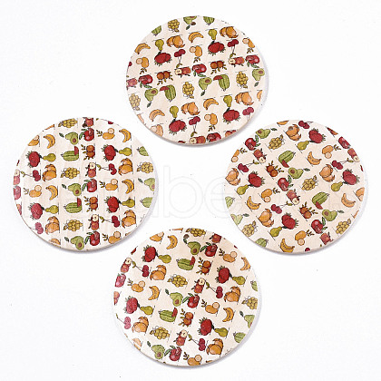 Fruit Seris Printed Wood Pendants WOOD-S045-103B-07-1
