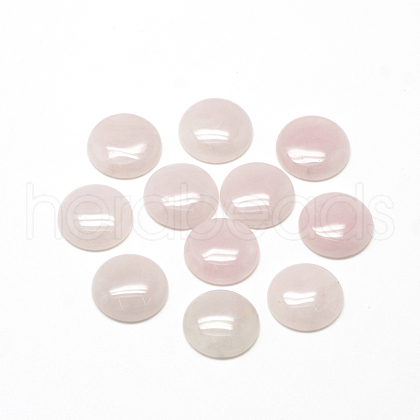 Natural Rose Quartz Cabochons X-G-R416-8mm-48-1