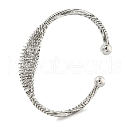 Non-Tarnish Hollowed 304 Stainless Steel Cuff Bangles BJEW-P331-09P-1