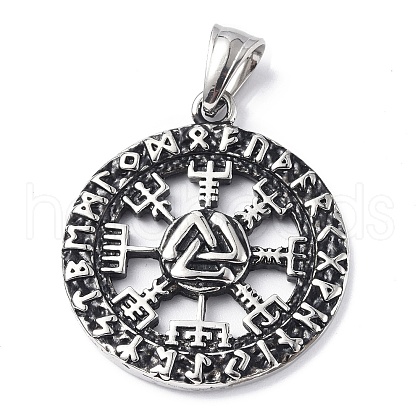 304 Stainless Steel Pendants STAS-C065-01AS-1