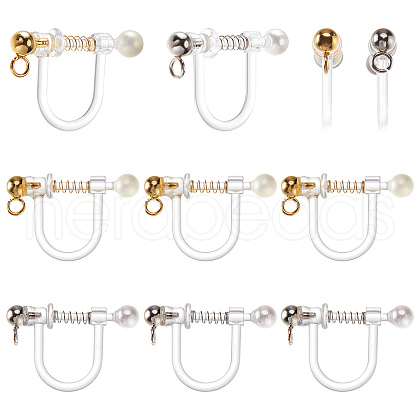 SUNNYCLUE 20Pcs 2 Colors Plastic Clip-on Earring Findings STAS-SC0004-91-1